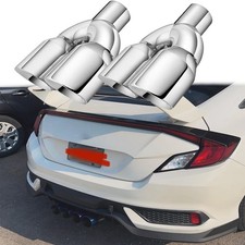 9.5 L Dual Exhaust Tip Pipe 2.5 In 3.5 Out For Honda Civic Si Sedan 2017-2021 9.5 L Dual Exhaust Tip Pipe 2.5 In 3.5 Out For Honda Civic Si Sedan 2017-2021