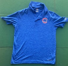 Chicago Cubs Polo Shirt Med Mens Majestic Cool Base MLB Active Performance Golf