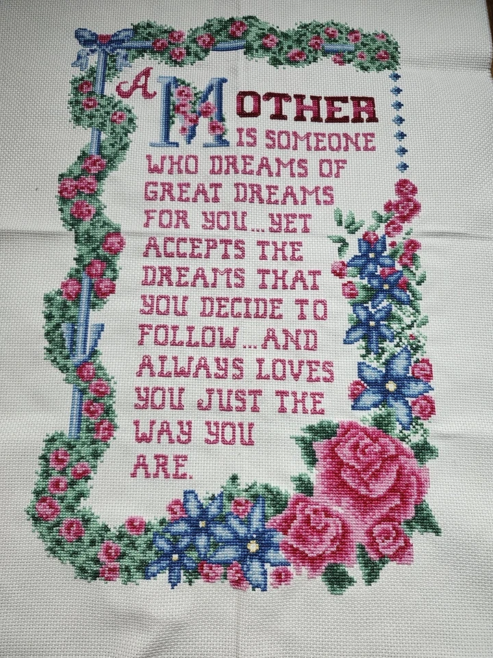 Punto de Cruz Acabado "Una Madre..." Foto 2 de 3