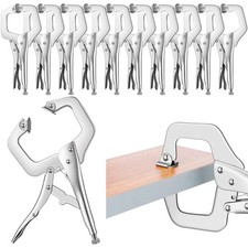 Yexiya 10 Pcs Locking C Clamps, Adjustable with Swivel Pad, 10 Pcs, 11 Inch