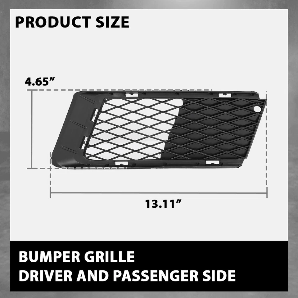 Fit For 07-10 BMW 328xi 328i xDrive Fog Light Cover Lower Grille Trim Left+Right Foto 4 de 4