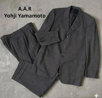 Costume A.A.R Yohji Yamamoto Durban en laine gris XL fabriqué au Japon vintage - Photo 1/4