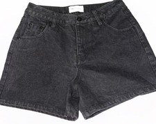 Princess Polly High Waisted Jeans Shorts Black Size 4