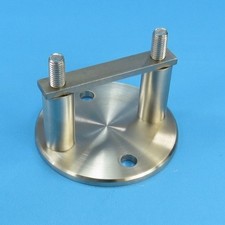 Edelstahl Wand Pfosten Rohr Ø42,4 Geländer Halter Ø 100 mm Wandabstand 50 mm V2A