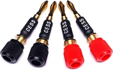 Spade Fork Binding Post to Banana Plugs Speaker Adapter, 4 Pack
