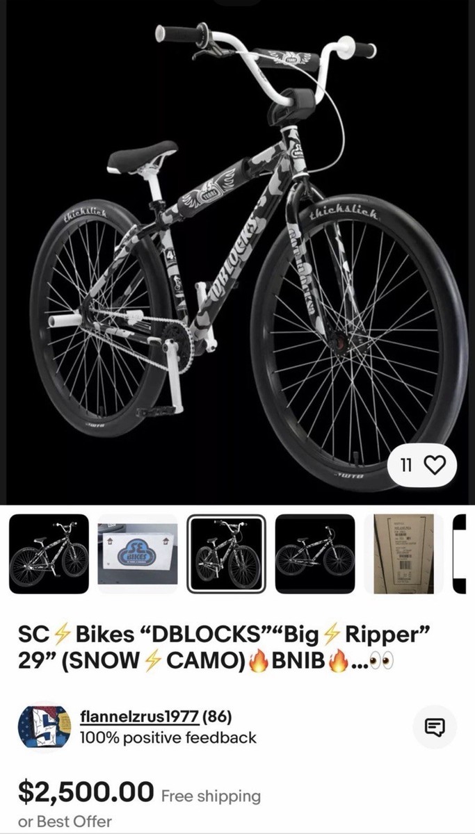 SE Bike Dblocks Big Ripper 29 Snow Camo | eBay