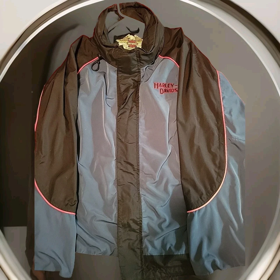 Chaqueta de montar ligera Harley Davidson azul verde Cruiser con capucha talla XXL Foto 2 de 4