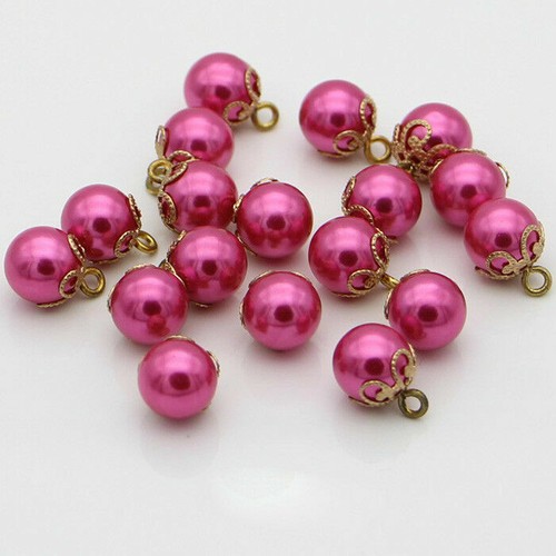 10x Faux Pearl Beads Button For Doll Kids Wedding Dress Costume Sewing DIY Decor - Picture 9 of 21