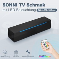 Tv Schrank HäNgeschrank Mit Led HäNgeboard Lowboard Modern Schwarz Hochglanz 140