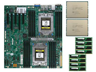 AMD EPYC 7402x2+Supermicro H11DSI-NT+8 x 32GB 2666 DDR4 ECC REG=256G combination