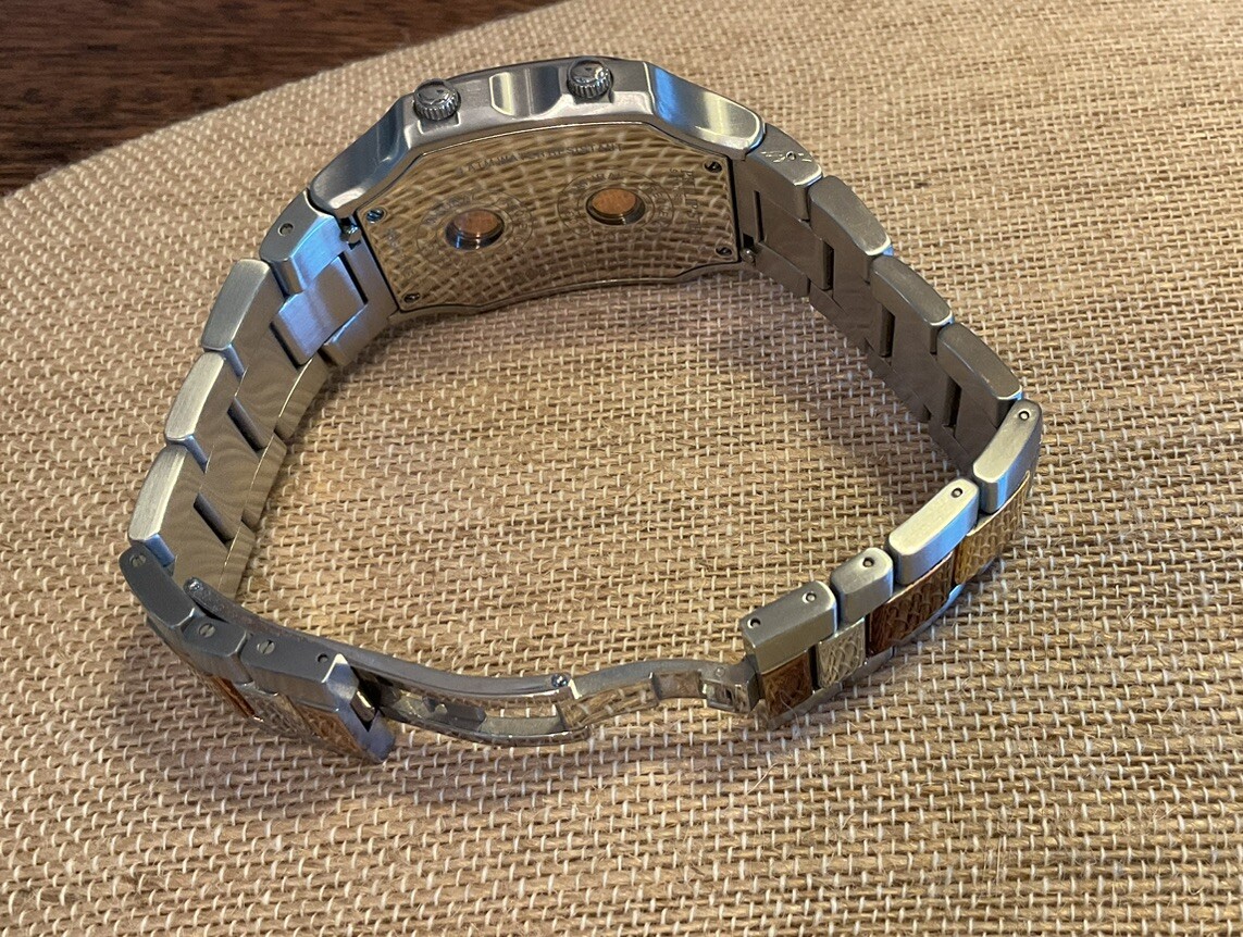 Men's PHILIP STEIN Signature Dual Time Zone Watch; 2-Tone