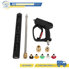 Pressure Washer Gun w/Extension Wands Swivel Quick Connect M22-14mm 3/8" 4500psi