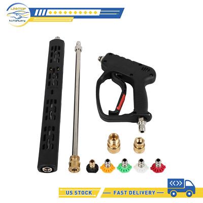 #ad Pressure Washer Gun w Extension Wands Swivel Quick Connect M22 14mm 3 8quot; 4500psi $44.54