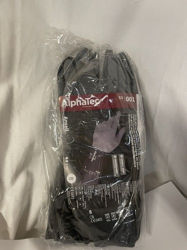 6 Pair Ansell Alphatec 53-001 13" Chemical Resist Gloves, Nitrile Size 8 (Med) - Picture 6 of 8