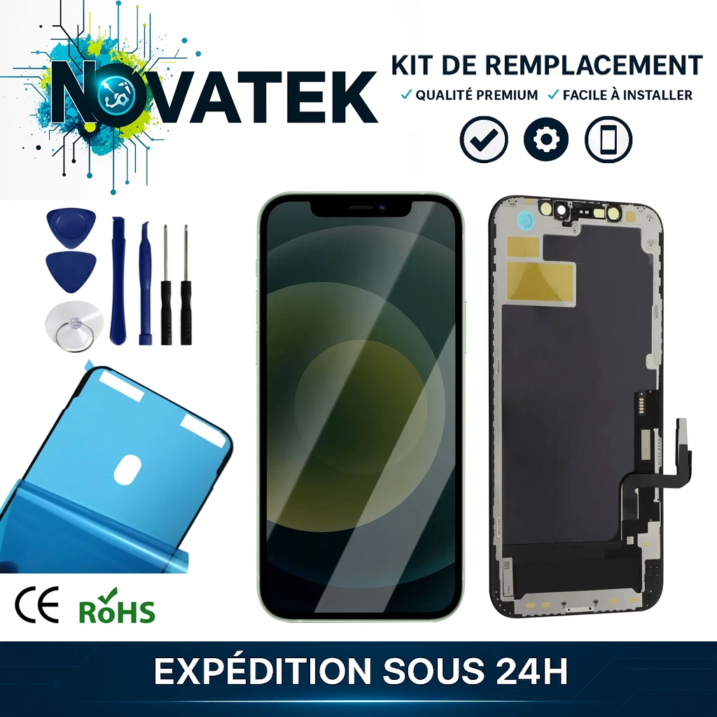 VITRE TACTILE + ECRAN LCD RETINA PREMIUM POUR IPHONE 8 NOIR + VERRE