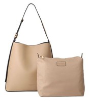 Seidenfelt Manufaktur Bente Hobo Schultertasche Tasche Sand / Gold Hellbraun Neu