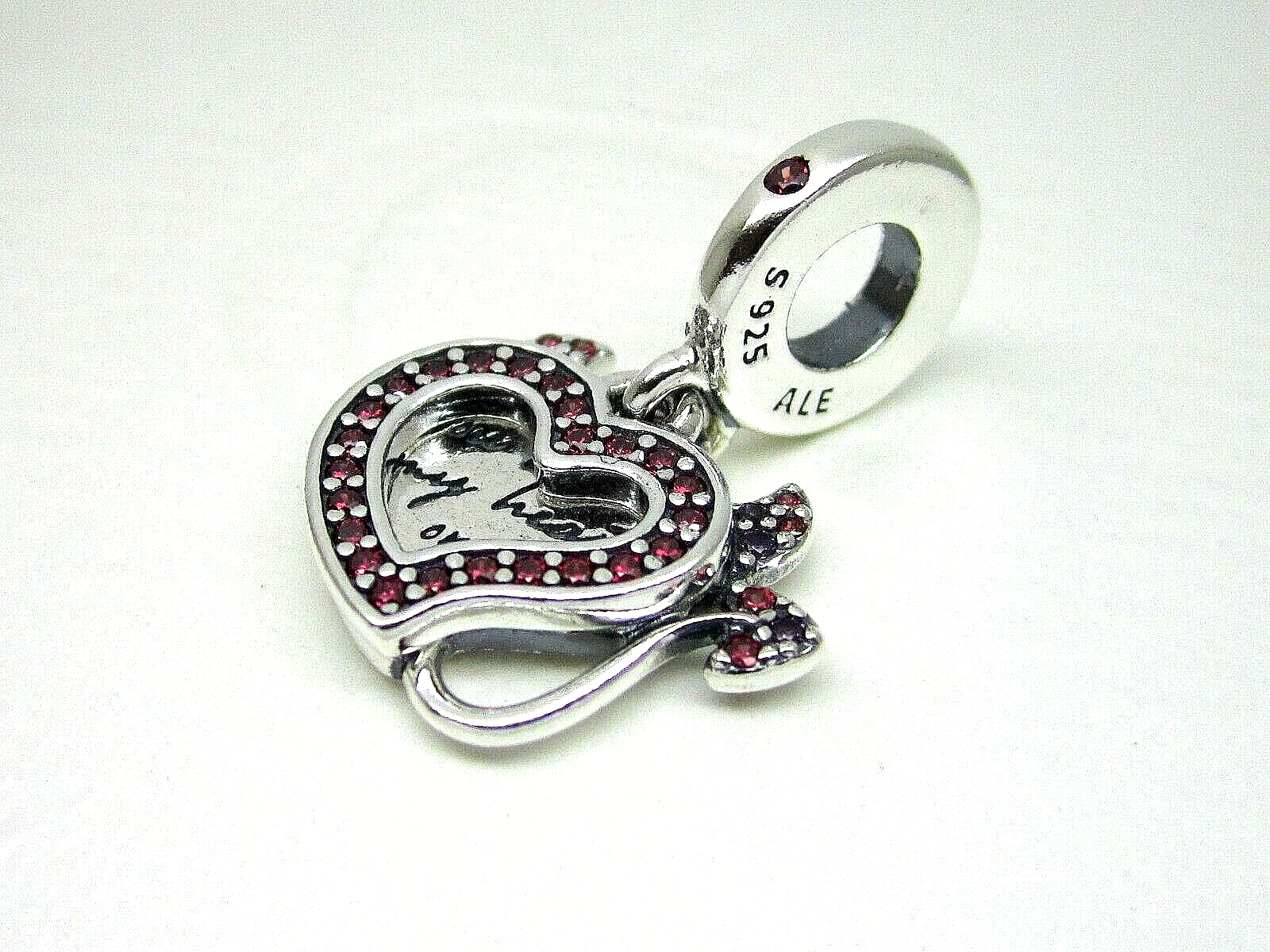 Authentic Pandora #792511C01 Devil Heart Double Dangle Charm  