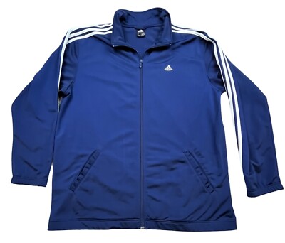【USED】 adidas track jacket blue XL Vintage Adidas Track Jacket Mens XL Blue 3 Stripes Full Zip