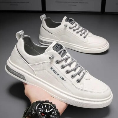Herren Kunstlederschuhe Herbst-Sneaker Slip-on, bequeme rutschfeste Flats