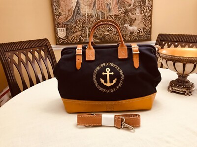 HERITAGE LEATHER Leather Canvas Briefcase Mason Bag Doctor Bag  USA