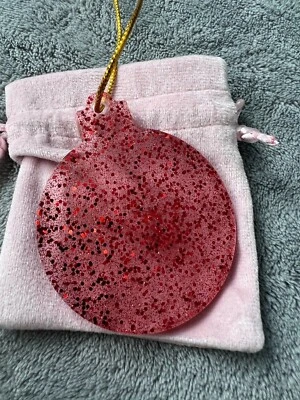 décoration noel - boule noel rouge paillettes - Photo 1/4