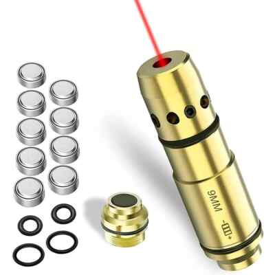 Training 9mm Red Laser BoreSight Cartridge Trainer for Hunting Dry Fire Shooting