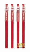 Pilot Frixion Ball Stick (Kleer) Erasable Gel Pens 0.7 Tip Red Ink - Set of 4