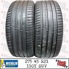 275 45 R 21 x2 Michelin Part Worn Used Tyres 27545R21x2 6 67mm SUV