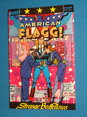 AMERICAN FLAGG # 19 - VF 8.0 - SIGNED BY LARRY STROMAN - MARK THRUST BACK-UP