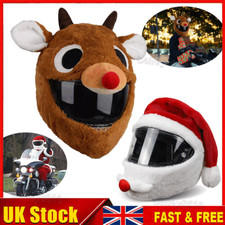 Furry Reindeer SantaClaus Christmas Helmet Cover for Motorbike Motorcycle Helmet