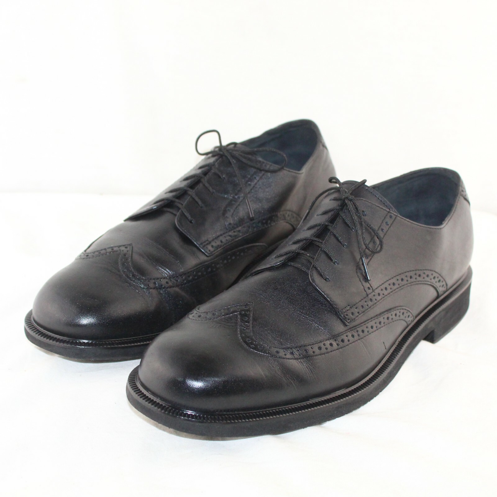 SAOLA ROCKPORT scarpe da uomo nere in pelle tacco basso con lacci taglia 11 medie