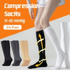 3 Pairs Compression Stockings Support Hose Socks Best Comfort Circulation Sock