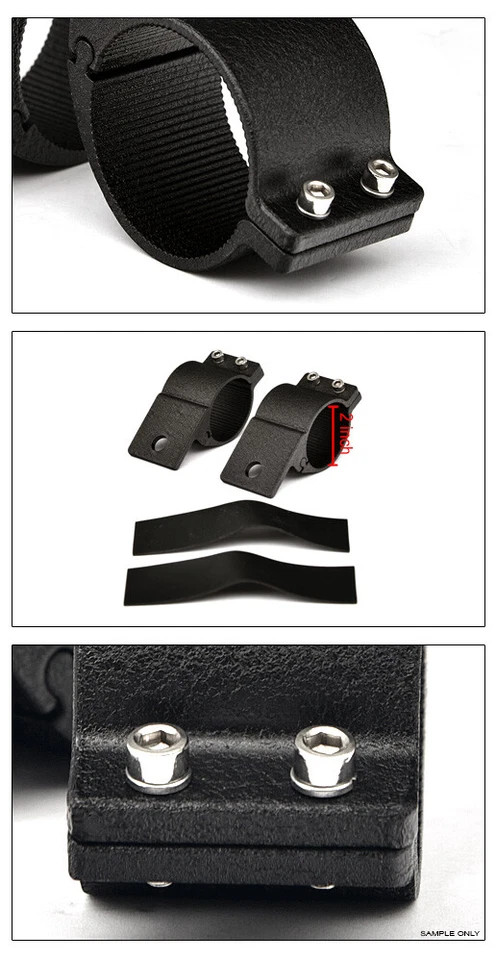 Texture Blk Offroad 2" Tube Aluminum Mount Brackets Clamps For LED Light frc T23 - Imagem 2 de 2
