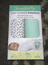 SwaddleMe by Ingenuity Easy Change Swaddle Size Small/Medium 2 Pack New