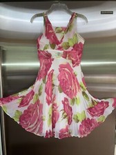 Muneca Teen Girls Sleeveless Sundress Sz 12 Floral Lined Party Semi Formal