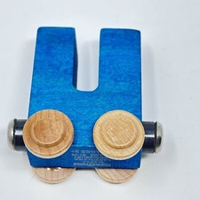 U Teal Blue Alphabet Letter Wooden Car Thomas Compatible Name Train NameTrain