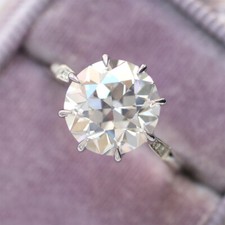 5 CT White Round Cut CZ Women's Antique Art Deco Wedding Sterling Silver Ring