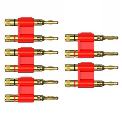 4mm Banana Plug 5 Red Audio Adapter Screw Type Quality Gold Plated Speakers