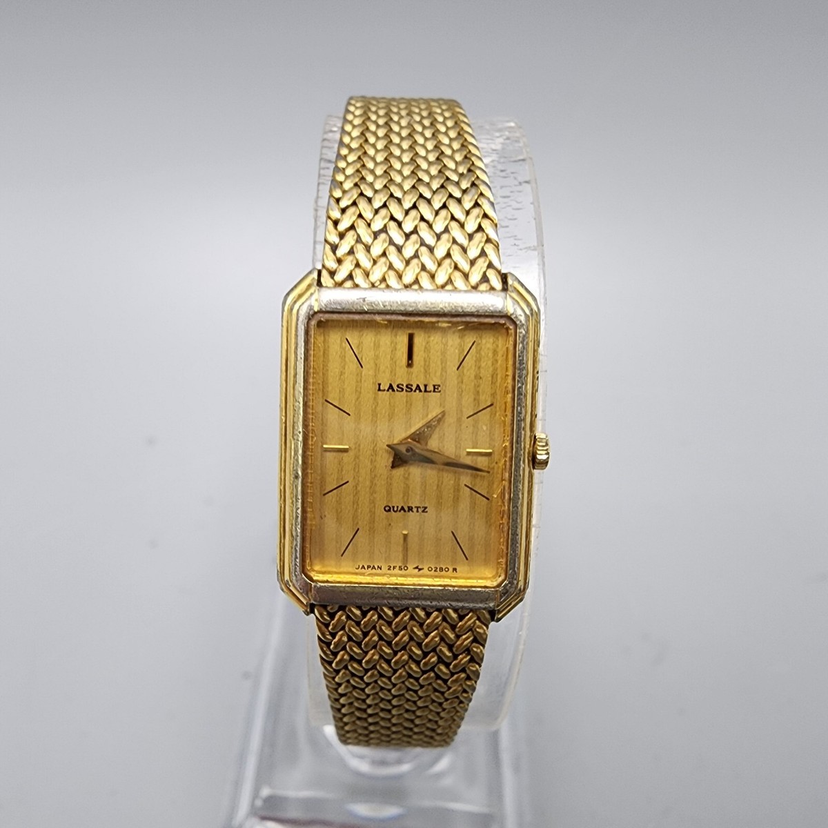 Montre vintage Seiko Lassale femme cadran doré rectangle 2F50-5239 NewBat | eBay