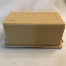 Vintage Tupperware Butter Dish Keeper 638 Harvest Gold & Base 639 Almond