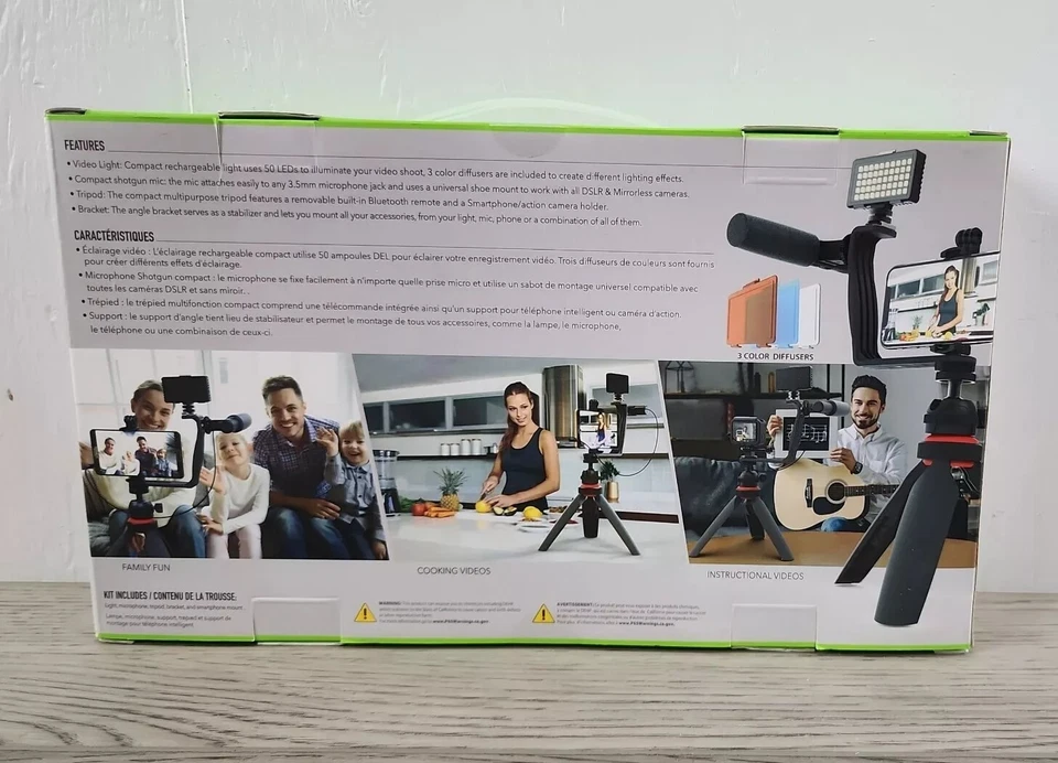 Kit de vlogging Go Viral Super Star Essential - Luz, trípode con control remoto y micrófono *NUEVO Foto 3 de 4