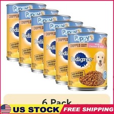 Wet Puppy Food Chopped Ground Dinner Chicken Beef Canned 6 Pack 13.2 Oz New 3.47 per gallon