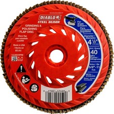 Diablo Speed Demon Flap Disc 4 12in. 40 Grit Conical With Speed Hub Model Diablo Speed Demon Flap Disc 4 12in. 40 Grit Conical With Speed Hub Model
