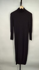 Quince Women Mongolian Cashmere Turtleneck Midi Sweater Dress Black M