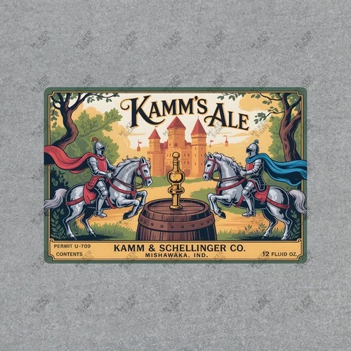 Vintage KAMMS ALE Metal Sign Indiana Brewery Beer Advertising Poster #181939