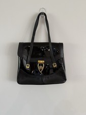 Vintage '50s Leather Bag Black Double Handle