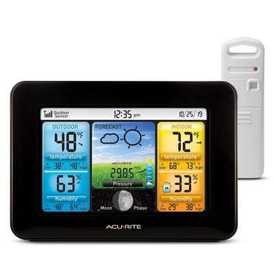 Wireless Home Weather Station with Color Display, Indoor Outdoor Thermometer ...