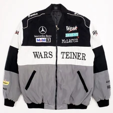MCLAREN MERCEDES Warsteiner West Formula F1 Race Bomber Jacket Embroider XXL-2XL