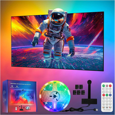 TV Backlight with Camera Sync, 90 Leds/M for 75-85 Inch TV, 16.4Ft RGBIC