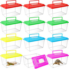12Pcs Plastic Reptile Terrariums Carrier Cage, Tarantula Enclosure Breeding Box
